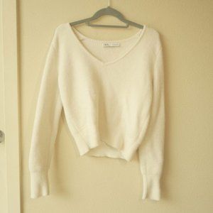 zara cropped vneck sweater